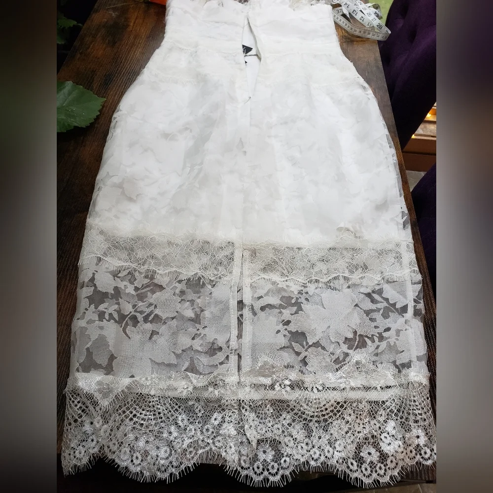 US XS Nordstrom lace overlay balconette midi hoco, wedding bustier - Picture 10 of 14